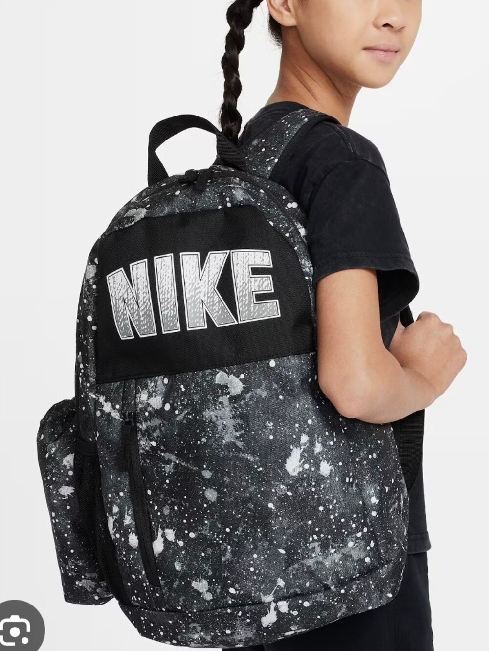 Nike Galaxy Print Backpack Black & White Speckled School Backpack & Pencil Case